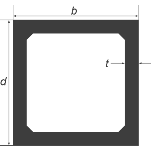 90 x 90 x 5.0 square hollow section S235