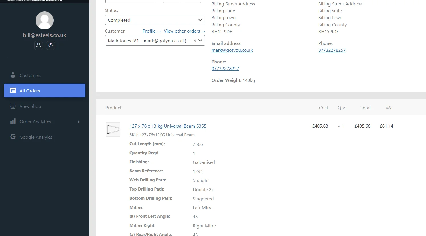 Esteels - ecommerce for structural steel suppliers 62 Esteels - ecommerce for structural steel suppliers